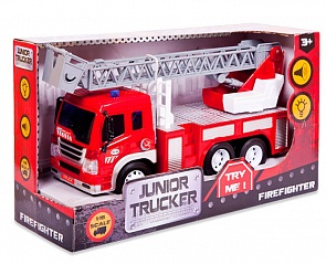 Пожарная машина с лестницей, инерционная со световыми и звуковыми эффектами (Dave Toy Ltd, 33015)